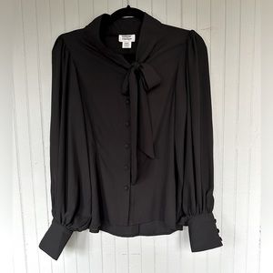 Unique Vintage Elegant Blouse with Tie XS